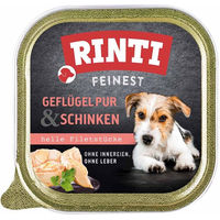 Produktbild von Rinti Feinest Hundefutter Geflügel pur und Schinken für alle Altersstufen 11x150g