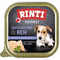 Produktbild von Rinti Feinest Hundefutter Geflügel und Reh Sensitive Adult 11x150g