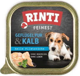 Rinti Feinest Light Hundefutter Adult Geflügel und Kalb Stückchen in Sauce 44x150 g - 44 x 150 g – Bild 1 von 1