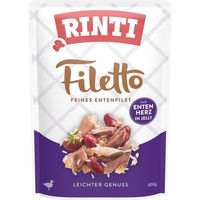 Produktbild von Rinti Filetto Entenfilet mit Entenherz Nassfutter für Hunde Adult 24x100g
