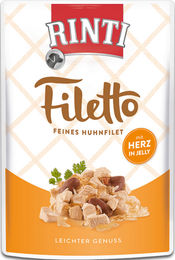 Rinti Filetto Hundefutter Huhn und Hühnerherz in Jelly 24 x 100 g - 24 x 100 g – Bild 1 von 4