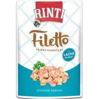 Produktbild von Rinti Filetto Hundefutter Huhn und Lachs in Gelee 24 x 100 g Monoprotein ohne Konservierungsstoffe - 24 x 100 g