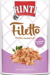 Rinti Filetto Hundefutter Huhn und Schwein in Gelee 24 x 100 g Monoprotein ohne Konservierungsstoffe - 24 x 100 g – Bild 1 von 4