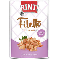 Produktbild von Rinti Filetto Hundefutter Huhn und Schwein in Gelee 24 x 100 g Monoprotein ohne Konservierungsstoffe - 24 x 100 g