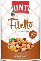 Rinti Filetto Hundefutter Stückchen in Gelee Huhn und Lamm 24 x 100 g - 24 x 100 g – Bild 1 von 5