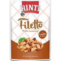 Produktbild von Rinti Filetto Hundefutter Stückchen in Gelee Huhn und Lamm 24 x 100 g - 24 x 100 g