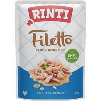 Produktbild von Rinti Filetto in Sauce Huhn und Ente Hundefutter Sparpaket 48 x 100 g