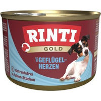 Produktbild von Rinti Gold Adult Hundefutter Geflügelherzen Stückchen in Sauce ohne Farb- und Aromastoffe 12x185 g - 12 x 185 g