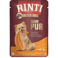 Produktbild von Rinti Gold Huhn Pur Monoprotein Hundefutter Stückchen in Sauce für Adult 10 x 100 g - 10 x 100 g