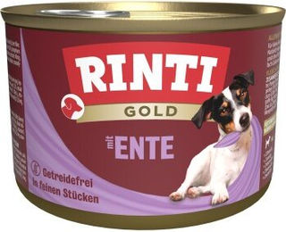 Produktbild von Rinti Gold Hundefutter Adult Ente Stückchen in Sauce ohne Farb- und Aromastoffe 24x185 g - 24 x 185 g