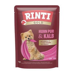 Rinti Gold Hundefutter Adult Huhn pur und Kalb Monoprotein ohne Farb- und Aromastoffe 10 x 100 g – Bild 1 von 2
