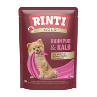 Produktbild von Rinti Gold Hundefutter Adult Huhn pur und Kalb Monoprotein ohne Farb- und Aromastoffe 10 x 100 g