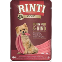 Produktbild von Rinti Gold Hundefutter Adult Huhn und Rind Stückchen in Sauce für kleine Rassen 10 x 100 g - 10 x 100 g