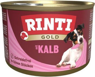 Produktbild von Rinti Gold Hundefutter Adult Kalb Stückchen in Sauce 12x185 g ohne Farb- und Aromastoffe - 12 x 185 g