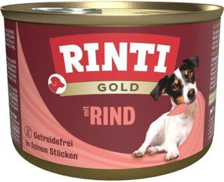 Produktbild von Rinti Gold Hundefutter Adult Rind Stückchen in Sauce ohne Farb- und Aromastoffe 24x185 g - 24 x 185 g