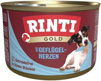 Produktbild von Rinti Gold Hundefutter Geflügelherzen für alle Altersstufen 12x185g
