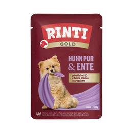 Produktbild von Rinti Gold Hundefutter Huhn und Ente mit hohem Fleischanteil 10x100g