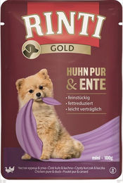 Rinti Gold Hundefutter Huhn und Ente Stückchen in Sauce Adult 10 x 100 g - 10 x 100 g – Bild 1 von 4