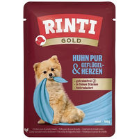 Produktbild von Rinti Gold Hundefutter Huhn und Geflügelherzen mit hohem Fleischanteil 10x100g