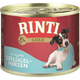 Rinti Gold Hundefutter Nass Geflügelherzen mit hohem Fleischanteil für alle Altersstufen 12 x 185 g - 12 x 185 g – Bild 1 von 6
