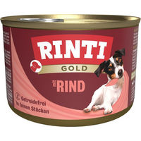 Produktbild von Rinti Gold Hundefutter Rindstückchen in Sauce für kleine Rassen Adult 12 x 185 g - 12 x 185 g