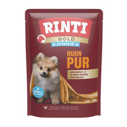 Rinti Gold Junior Hund Huhn Monoprotein Stückchen in Sauce 10 x 100 g – Bild 1 von 3