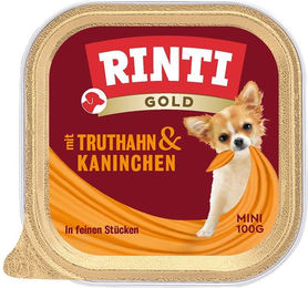 Produktbild von Rinti Gold Mini Hunde-Nassfutter Truthahn und Kaninchen 48x100g