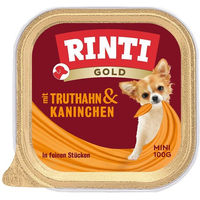 Produktbild von Rinti Gold Mini Hunde-Nassfutter Truthahn und Kaninchen 48x100g