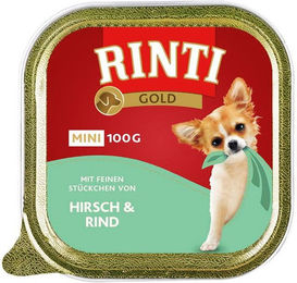 Rinti Gold Mini Hundefutter Hirsch und Rind mit hohem Fleischanteil 16 x 100 g - 16 x 100 g – Bild 1 von 5