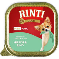 Produktbild von Rinti Gold Mini Hundefutter Hirsch und Rind mit hohem Fleischanteil 16 x 100 g - 16 x 100 g
