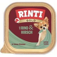 Produktbild von Rinti Gold Mini Hundefutter Hirsch und Rind mit hohem Fleischanteil 16x100 g - 16 x 100 g