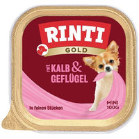 Produktbild von Rinti Gold Mini Hundefutter Kalb und Geflügel getreidefrei 16x100g