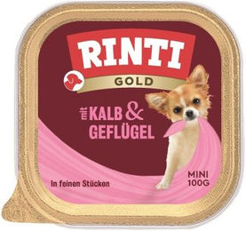 Produktbild von Rinti Gold Mini Hundefutter Kalb und Geflügel mit hohem Fleischanteil 16x100 g - 16 x 100 g