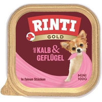 Produktbild von Rinti Gold Mini Hundefutter Kalb und Geflügel mit hohem Fleischanteil 16x100 g - 16 x 100 g