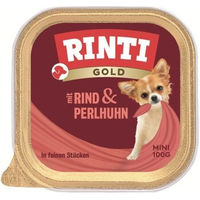 Produktbild von Rinti Gold Mini Hundefutter Rind und Perlhuhn mit hohem Fleischanteil 16x100 g - 16 x 100 g