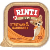 Produktbild von Rinti Gold Mini Hundefutter Truthahn und Kaninchen mit hohem Fleischanteil 16x100 g - 16 x 100 g