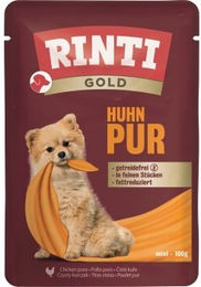 Rinti Gold Nassfutter Huhn für Hunde Adult mit hohem Fleischanteil ohne Farb- und Aromastoffe 10x100 g – Bild 1 von 1
