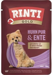 Rinti Gold Nassfutter Huhn mit Ente für Hunde Adult ohne Farb- und Aromastoffe 10x100 g – Bild 1 von 1