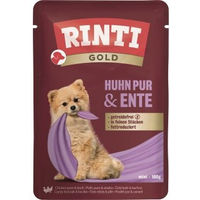 Produktbild von Rinti Gold Nassfutter Huhn mit Ente für Hunde Adult ohne Farb- und Aromastoffe 10x100 g
