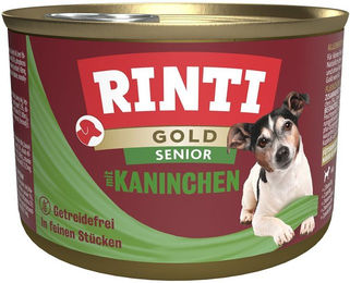 Produktbild von Rinti Gold Senior Hundefutter Kaninchen ohne Farb- und Aromastoffe 12x185g