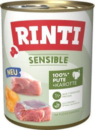 Produktbild von Rinti Hund Nassfutter Adult Pute Stückchen in Sauce Hypoallergen Monoprotein 6x800 g
