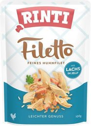 Produktbild von Rinti Hundefutter Huhn und Lachs in Gelee 24x100g