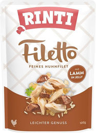 Produktbild von Rinti Hundefutter Huhn und Lamm in Gelee 24x100g