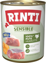 Rinti Hundefutter Sensible Pute mit Stückchen in Sauce, glutenfrei, 6 x 800 g - 6 x 800 g – Bild 1 von 8