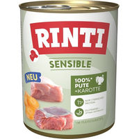 Produktbild von Rinti Hundefutter Sensible Pute mit Stückchen in Sauce, glutenfrei, 6 x 800 g - 6 x 800 g