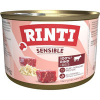 Produktbild von Rinti Hundefutter Sensible Rind mit Reis glutenfrei und monoprotein 12x185g
