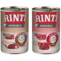 Produktbild von Rinti Hundefutter Sensitive Rind mit Reis und Lamm mit Reis Hypoallergen Adult 12x400 g