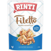 Produktbild von Rinti Hundefutter Stückchen in Gelee Huhn und Ente 24x100g