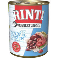 Produktbild von Rinti Kennerfleisch Geflügelherzen Hundefutter Adult Getreidefrei mit hohem Fleischanteil 400 g - 24 x 400 g