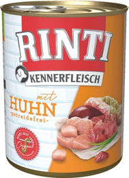 Rinti Kennerfleisch Huhn Hundefutter Adult Getreidefrei mit hohem Fleischanteil 400 g - 24 x 400 g – Bild 1 von 10